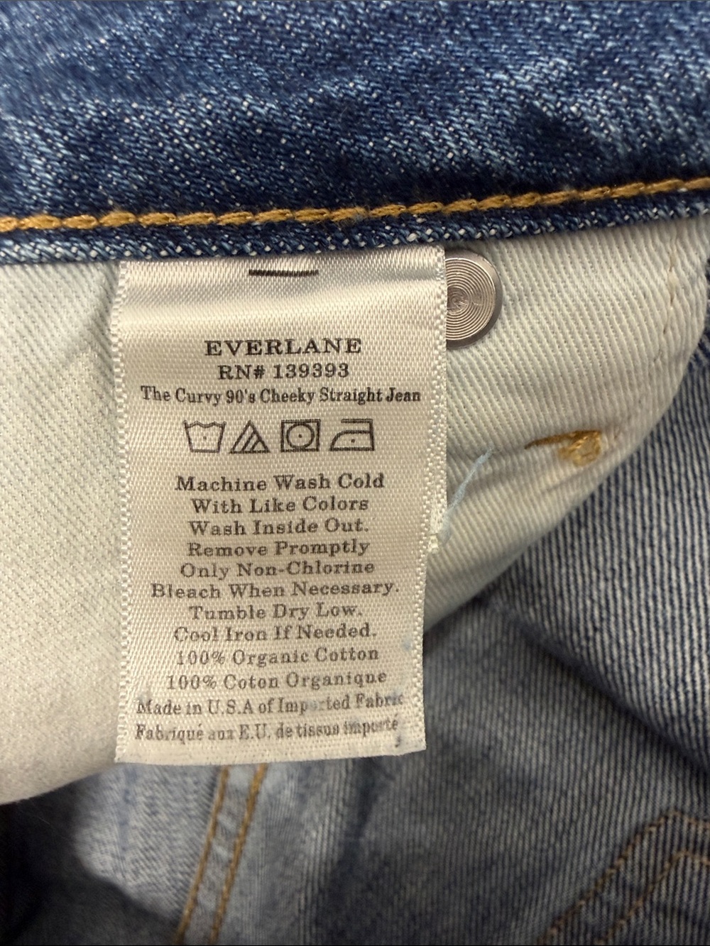 Everlane Jeans Curvy 90s Cheeky High Rise Ankle Straight Rigid Northridge 33 R - Picture 7 of 8